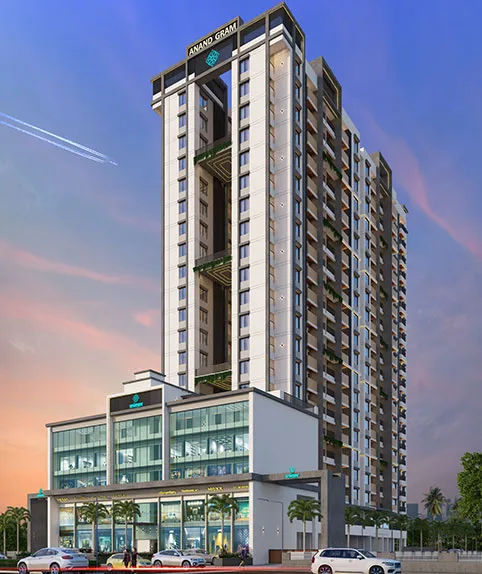Anand Gram — high-rise residential tower with commercial podium by Map Infra Builders & Developers